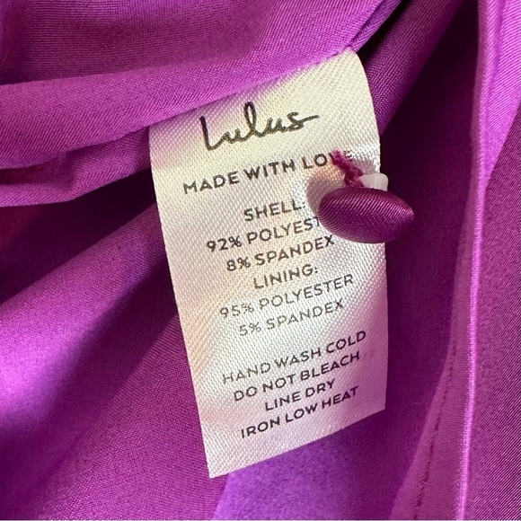 NWT Lulu’s What a Stunner Purple Satin Asymmetrical Mini Dress - Picture 8 of 10